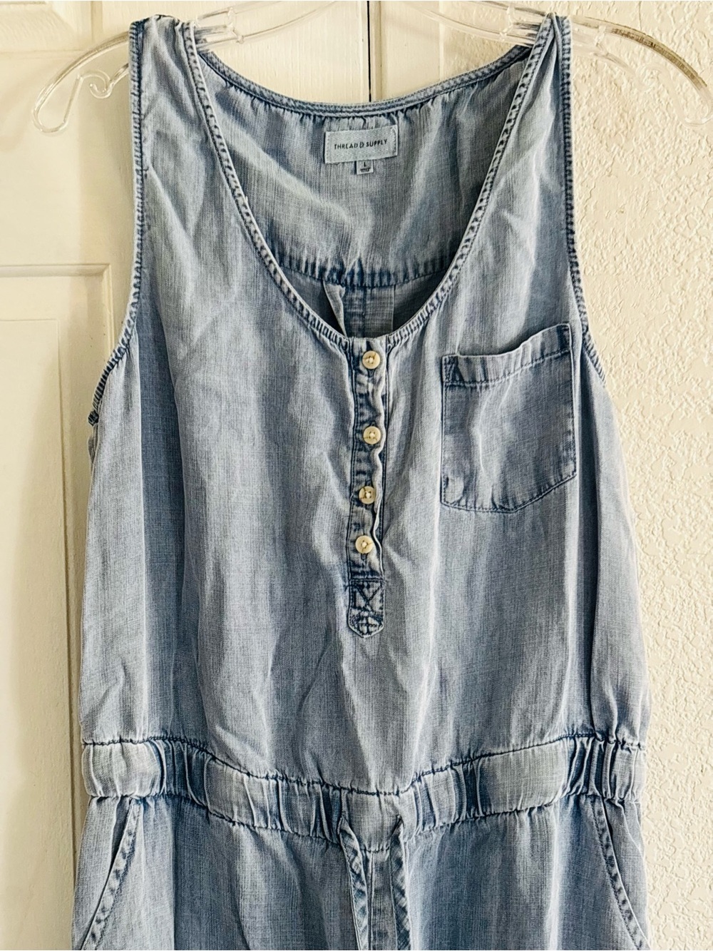 Thread & Supply Light Blue Chambray Jumpsuit - Picture 2 of 5